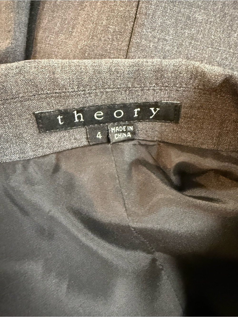 Theory Nichelle Tailor Gray Wool Blazer Skirt Suit Size 4/2 - Picture 3 of 7